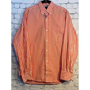 TailorByrd Collection Button Down Long Sleeve Shirt Gingham Print Size M